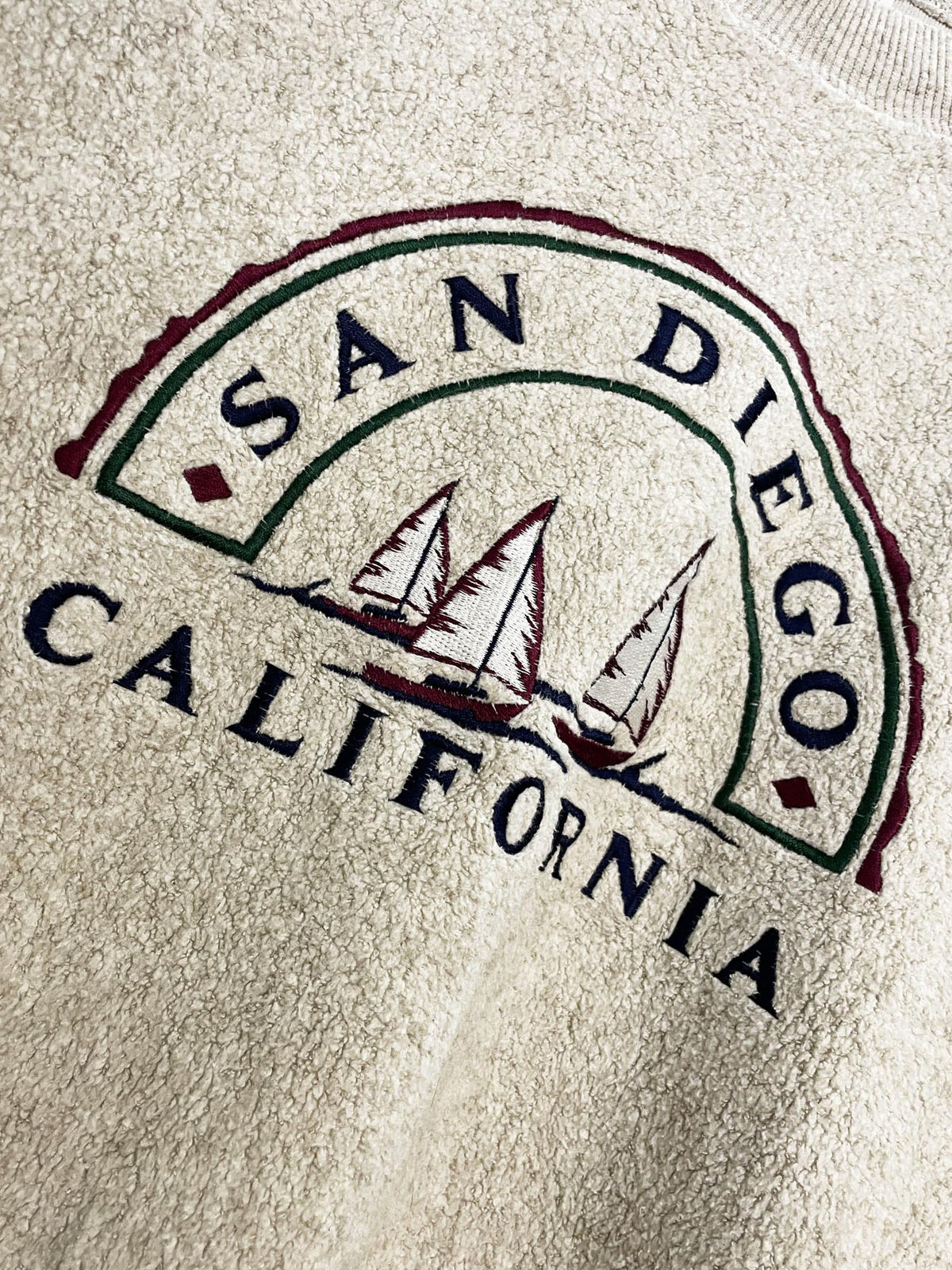 vintage san diego spell out reverse weave sweatshirt | made in USA | time square sportswear