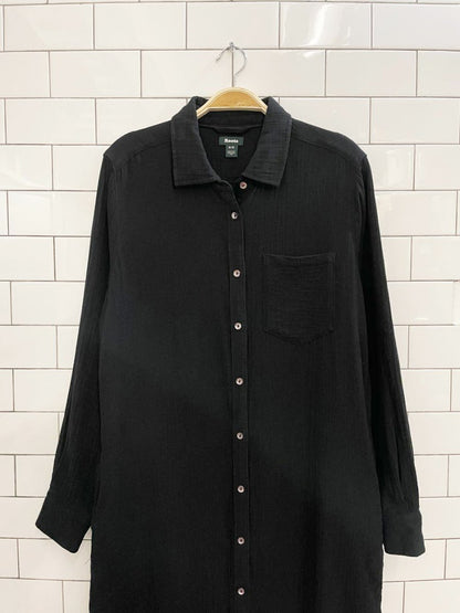 roots 2024 isla gauze cotton shirt maxi dress - good market thrift store