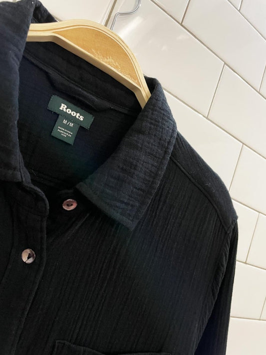 roots 2024 isla gauze cotton shirt maxi dress - good market thrift store