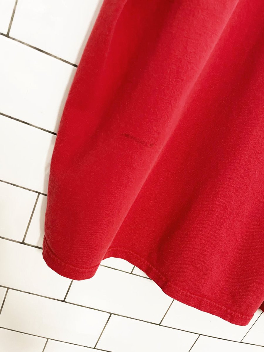 vintage 00s wisconsin colourblock sleeve cuff collegiate tee - good market thrift store