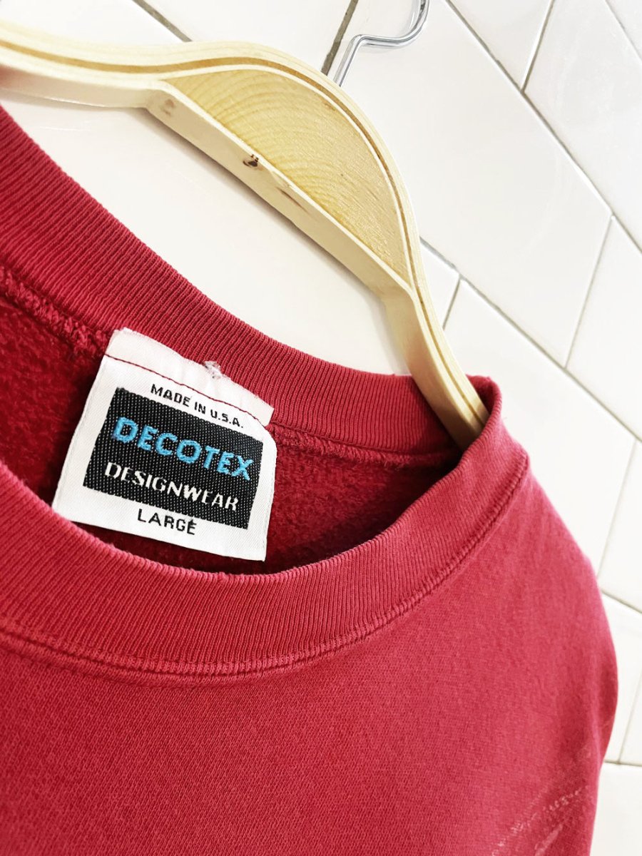 vintage 90s wisconsin varsity script sweatshirt | decotex | made in USA - good market thrift store