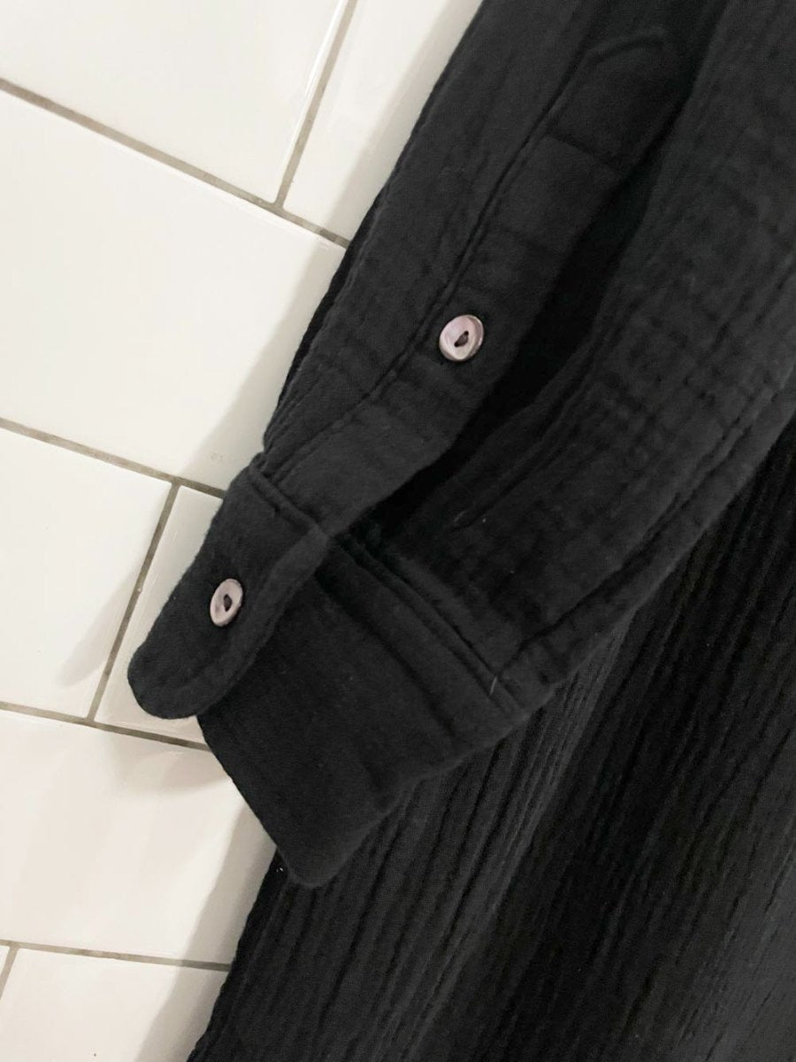 roots 2024 isla gauze cotton shirt maxi dress - good market thrift store