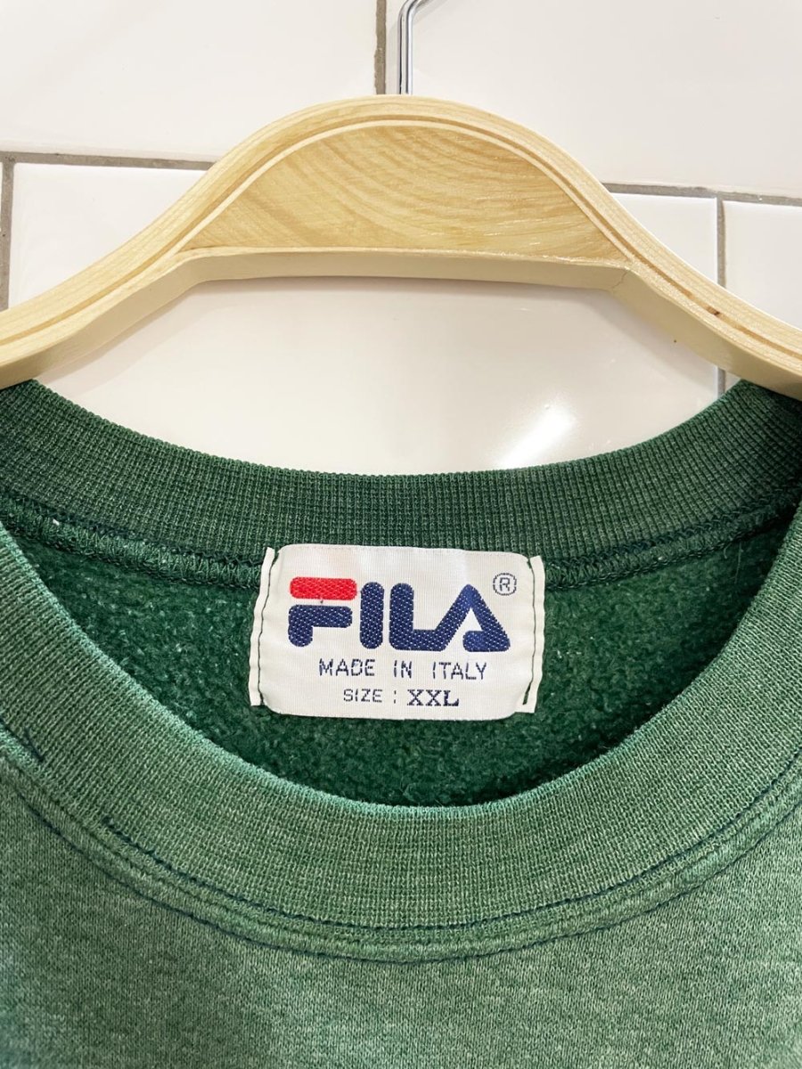 vintage 90s fila leatherette logo sweatshirt | made in Italy - good market thrift store