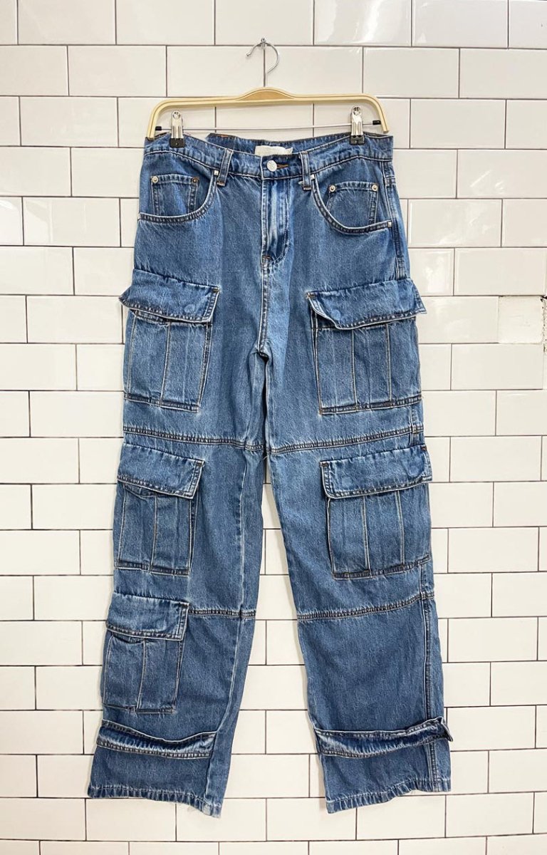 torn by ronny kobo zayla cargo wide leg / cinch ankle jeans - good market thrift store