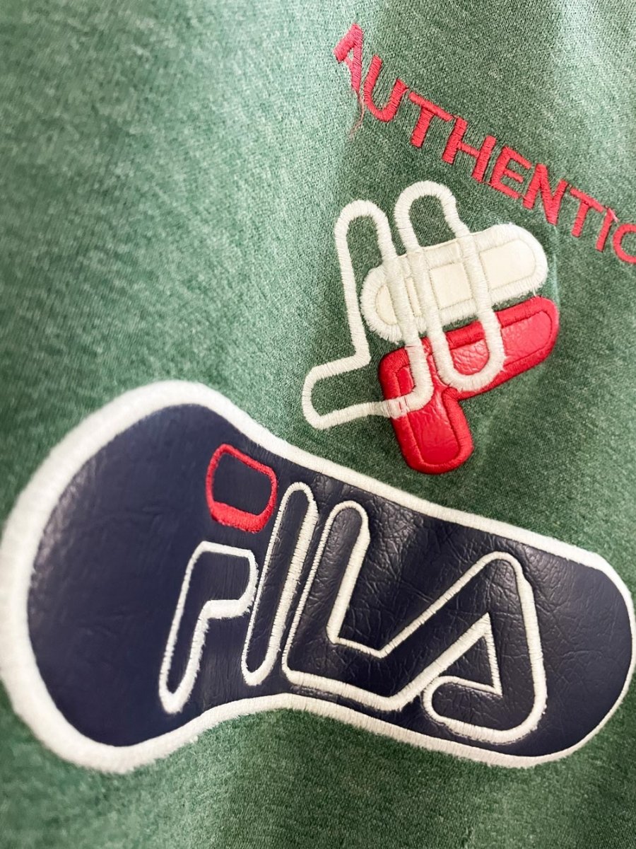 vintage 90s fila leatherette logo sweatshirt | made in Italy - good market thrift store