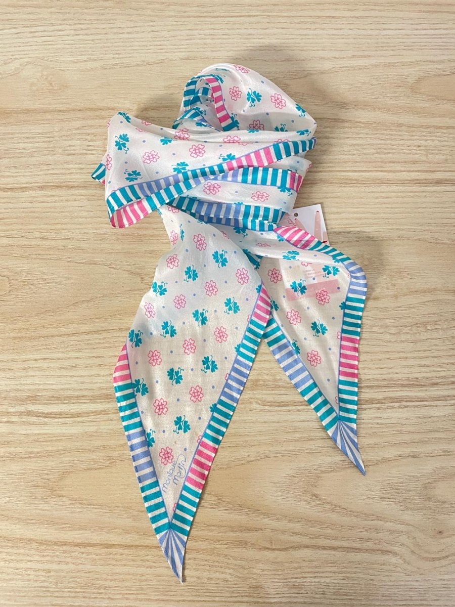 vintage 80s monique martin silk neck / hair scarf - good market thrift store