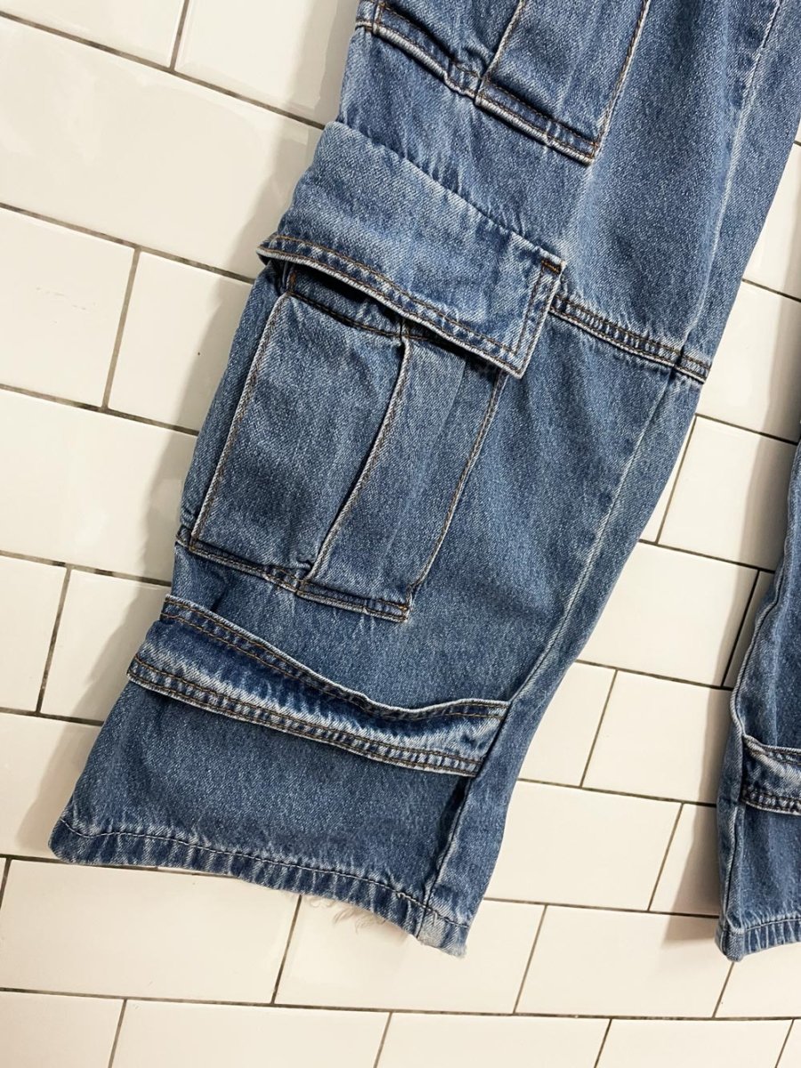 torn by ronny kobo zayla cargo wide leg / cinch ankle jeans - good market thrift store