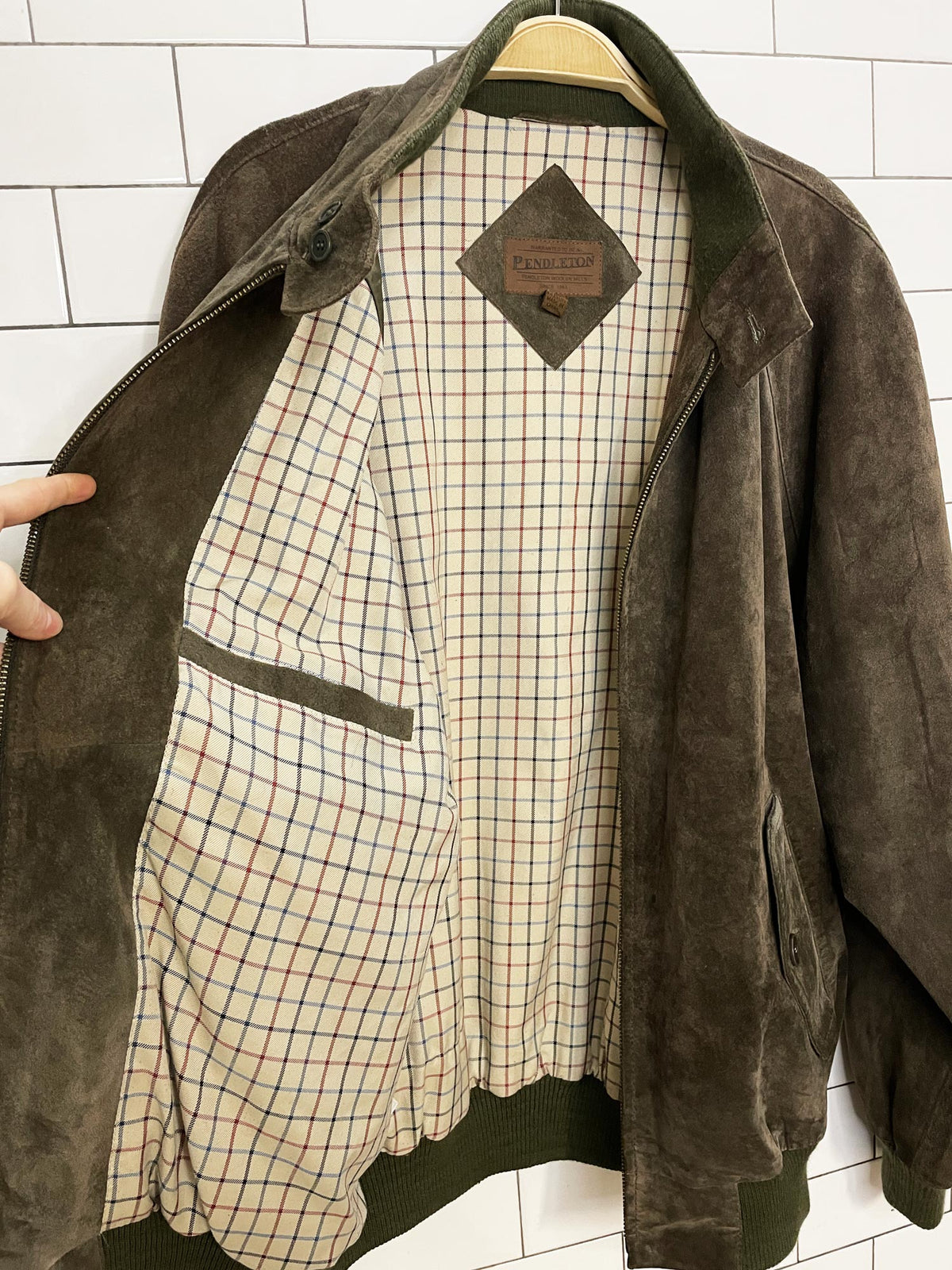 pendleton soft suede relaxed bomber jacket | leather