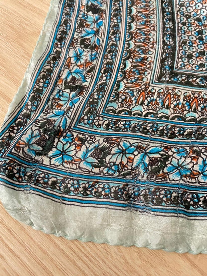 vintage indian silk chiffon hand - rolled edge scarf - good market thrift store