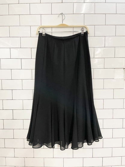 vintage 90s joseph ribkoff chiffon tulip hem midi skirt - good market thrift store
