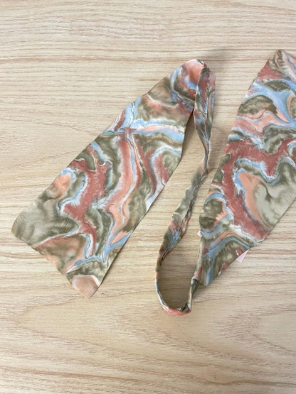 vintage 80s marble poly neck scarf - good market thrift store