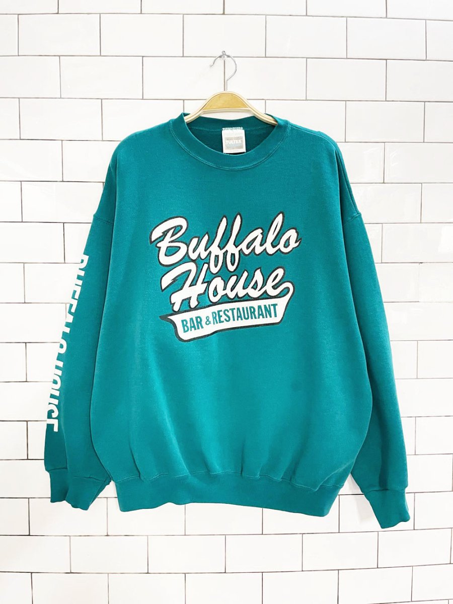 vintage 90s buffalo house script sweatshirt | tultex - good market thrift store