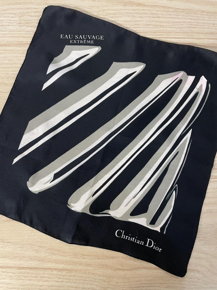 vintage 80s christian dior parfumes poly scarf - good market thrift store