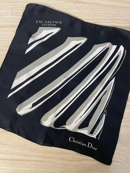 vintage 80s christian dior parfumes poly scarf - good market thrift store