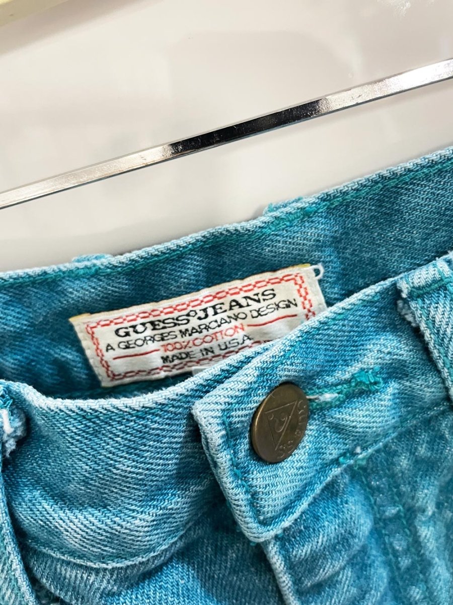 vintage 90s guess denim mini skirt | made in USA - good market thrift store