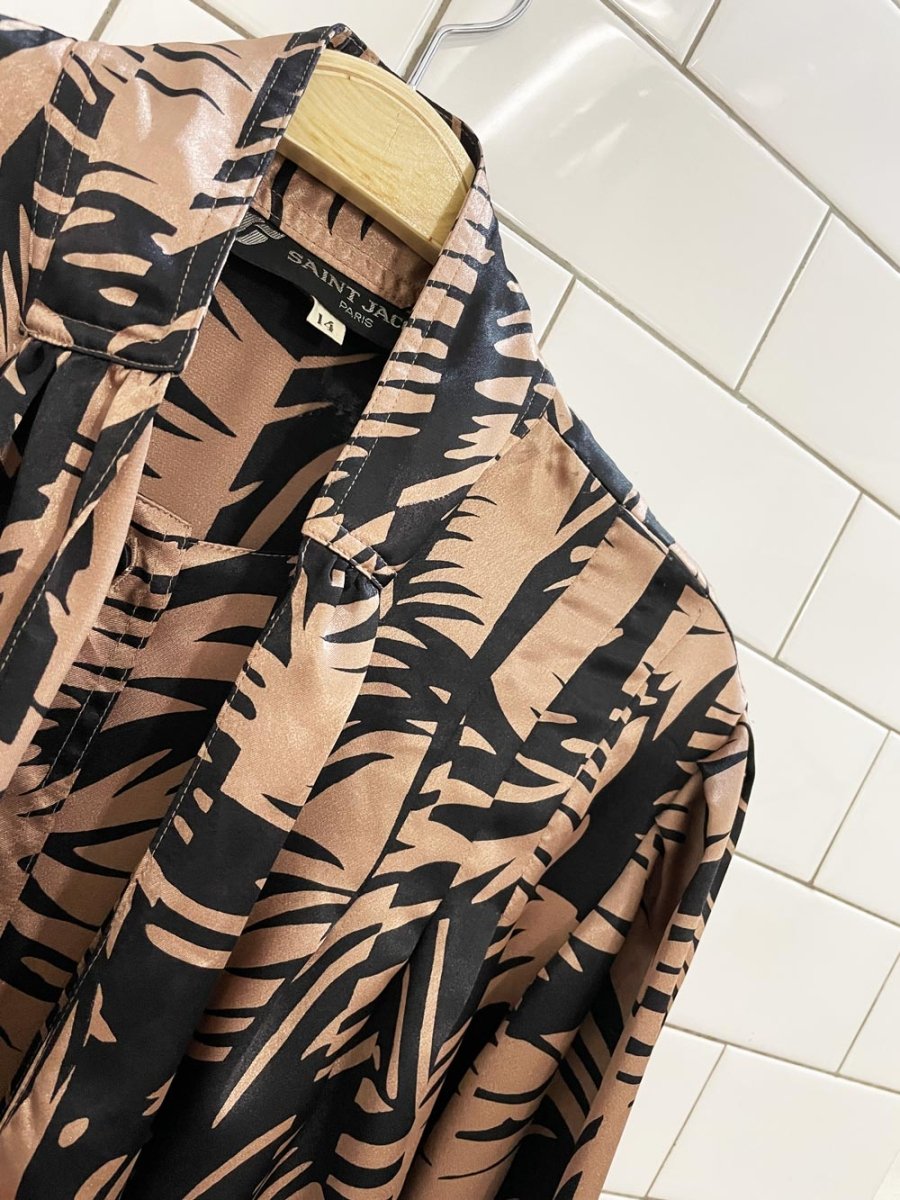 vintage 80s saint - jacques paris satin balloon sleeve blouse - good market thrift store