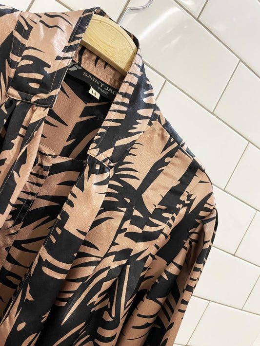 vintage 80s saint - jacques paris satin balloon sleeve blouse - good market thrift store