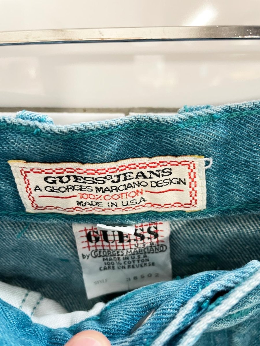 vintage 90s guess denim mini skirt | made in USA - good market thrift store