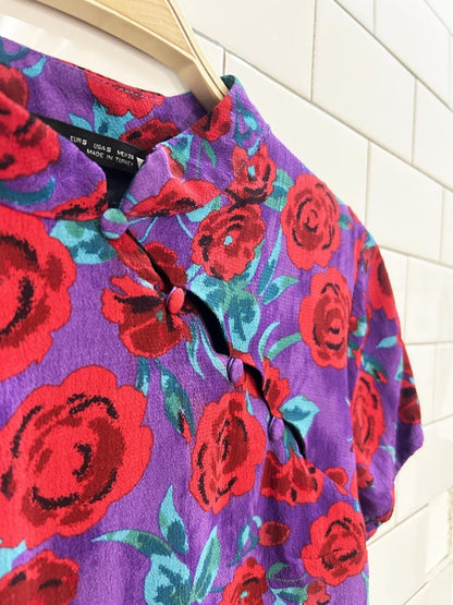 zara floral open back crop top with wrap around string - good market thrift store