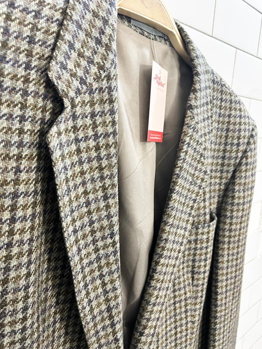vintage wool blend tweed blazer - good market thrift store