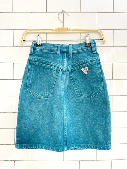 vintage 90s guess denim mini skirt | made in USA - good market thrift store