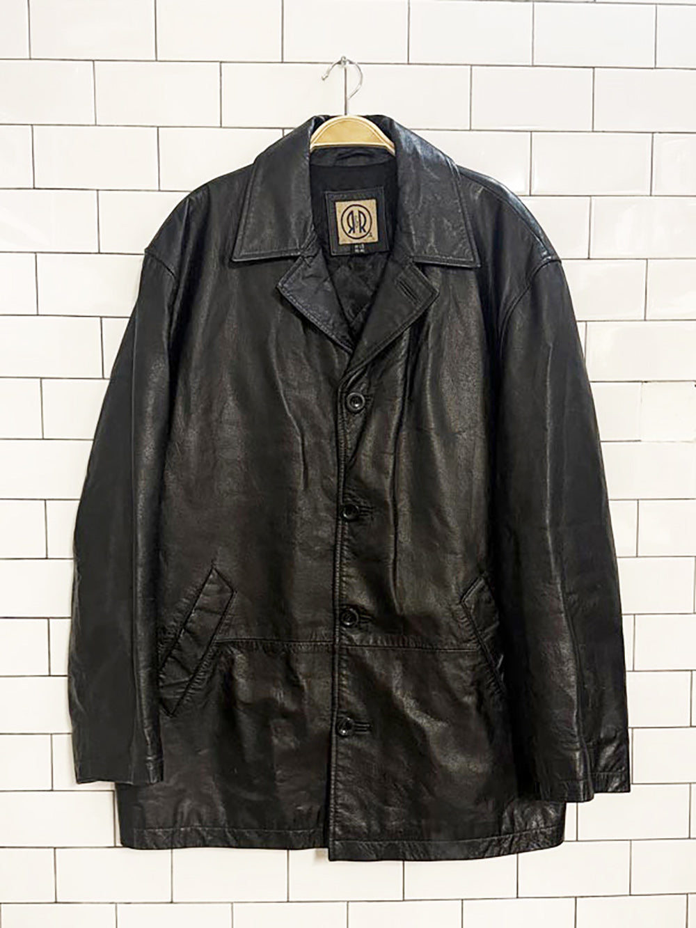 vintage 00s R&R leather full button jacket | quilted lining