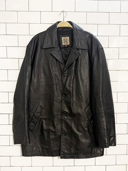 vintage 00s R&R leather full button jacket | quilted lining