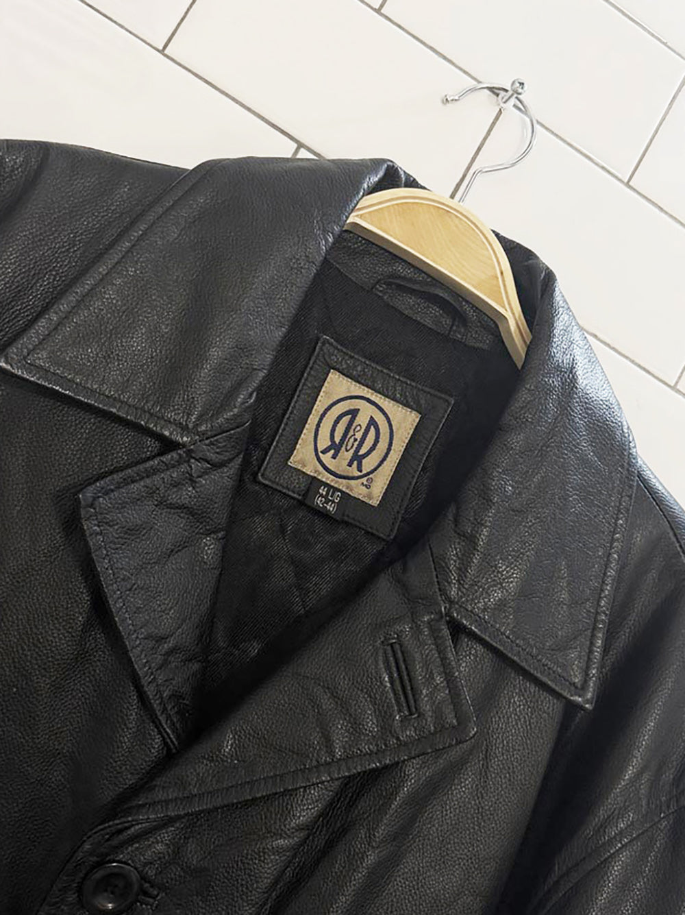 vintage 00s R&R leather full button jacket | quilted lining