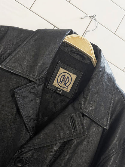 vintage 00s R&R leather full button jacket | quilted lining