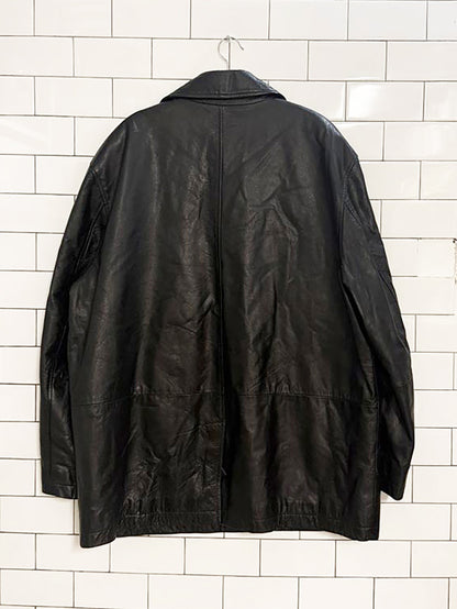 vintage 00s R&R leather full button jacket | quilted lining