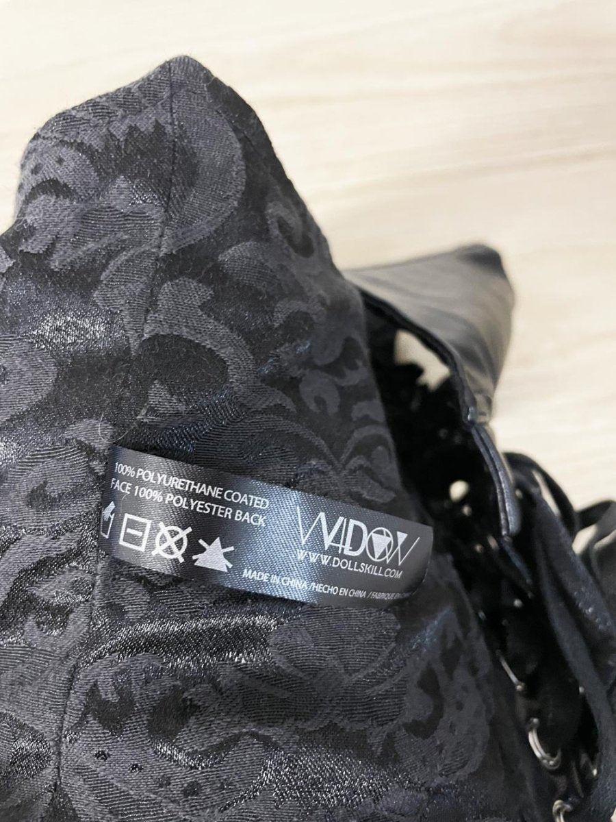 widow faux leather corset - good market thrift store