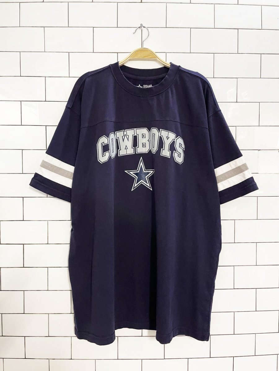 dallas cowboys oversized striped sleeve jersey tee - good market thrift store