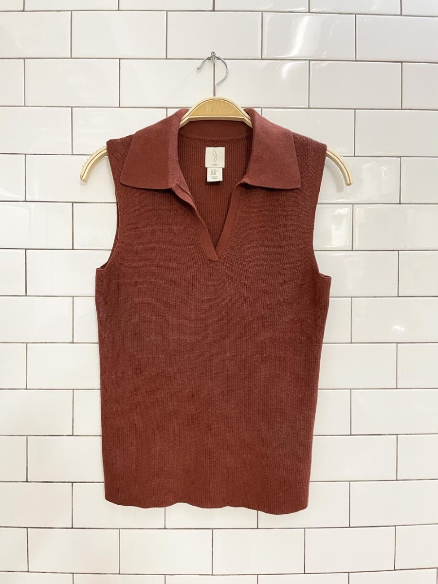 joie cotton - blend sleeveless knit polo - good market thrift store