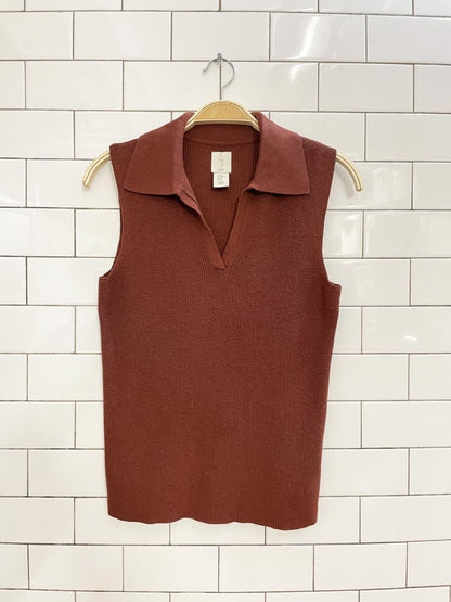 joie cotton - blend sleeveless knit polo - good market thrift store