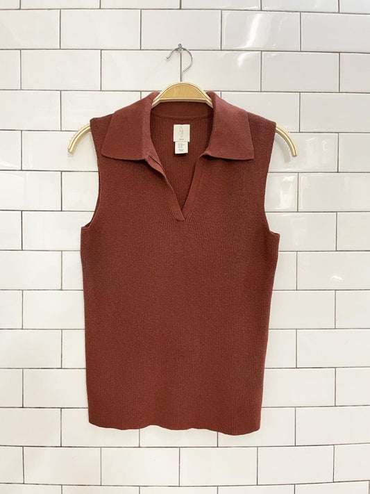 joie cotton - blend sleeveless knit polo - good market thrift store