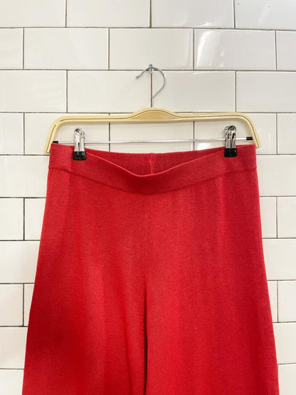 mango linen - blend wide leg knit pant - good market thrift store