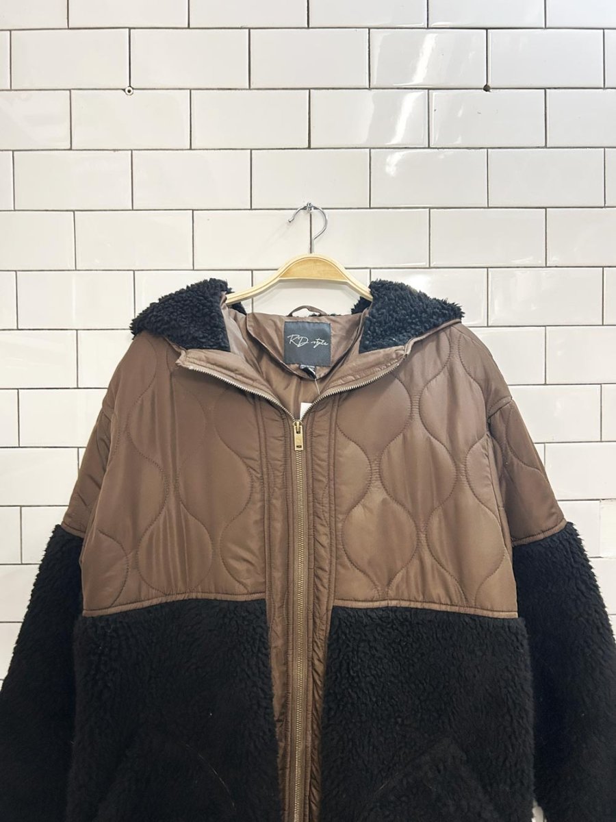 rd quilted sherpa combo long coat - good market thrift store