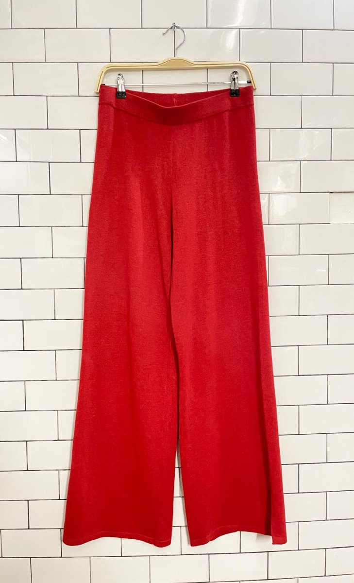 mango linen - blend wide leg knit pant - good market thrift store