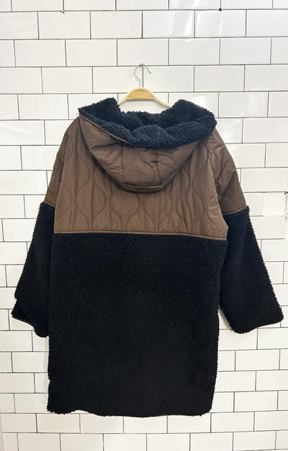 rd quilted sherpa combo long coat - good market thrift store