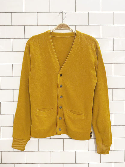 vintage 60's wool full button knit cardigan
