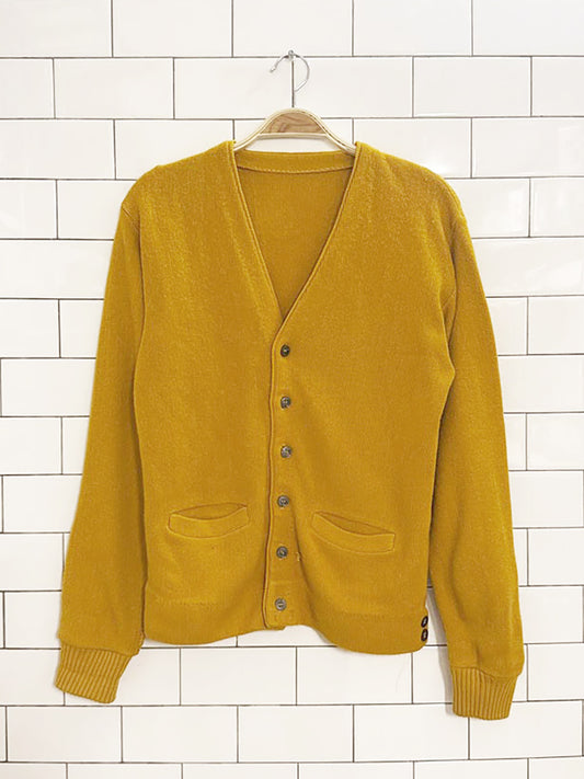 vintage 60's wool full button knit cardigan