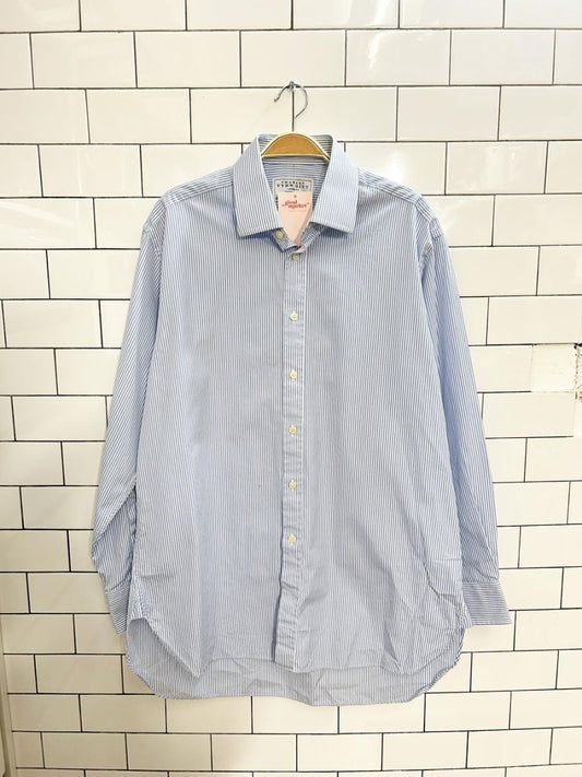 charles tyright oversized striped boyfriend shirt - good market thrift store