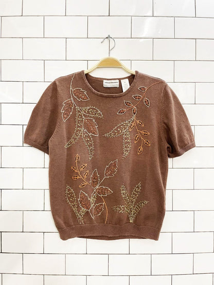 vintage 00s alfred dunner beaded embroidered knit tee | raimie - blend - good market thrift store