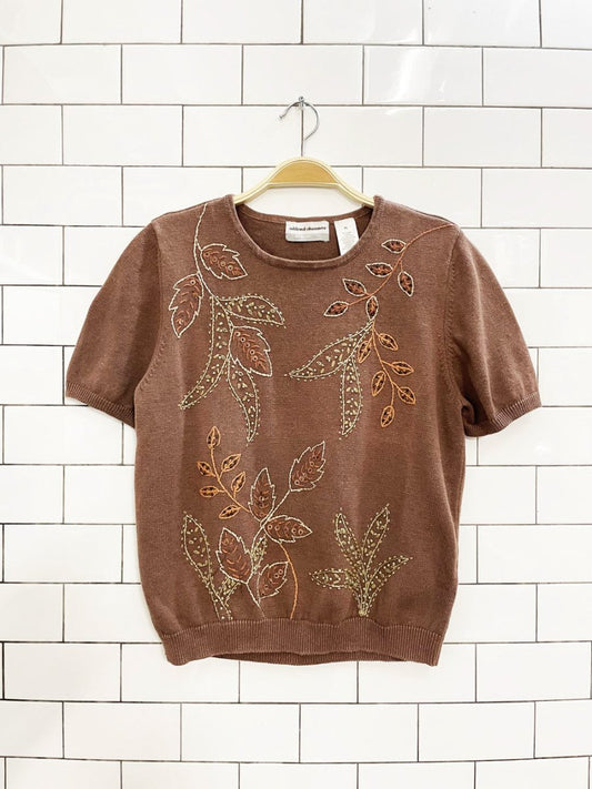vintage 00s alfred dunner beaded embroidered knit tee | raimie - blend - good market thrift store