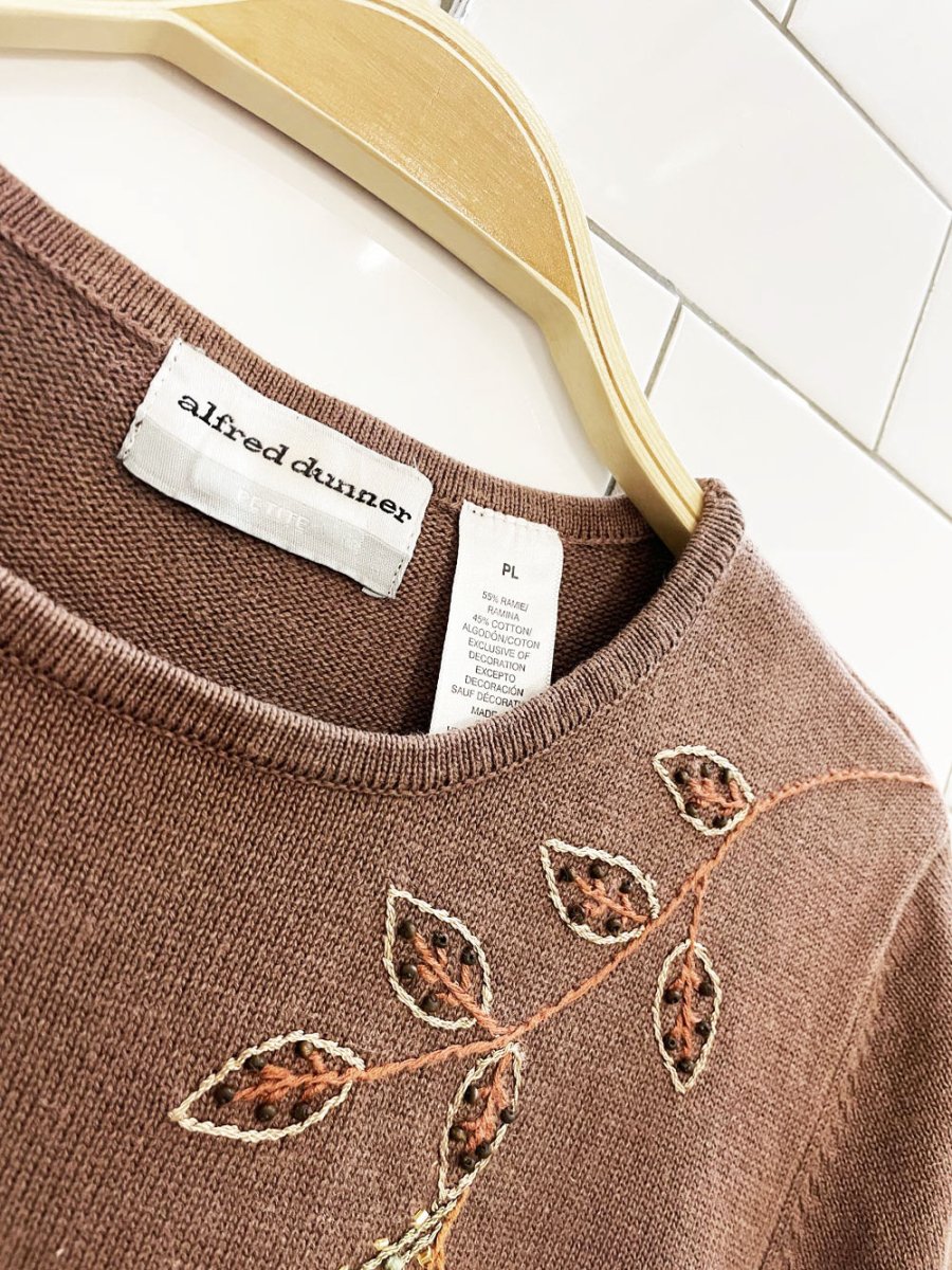 vintage 00s alfred dunner beaded embroidered knit tee | raimie - blend - good market thrift store