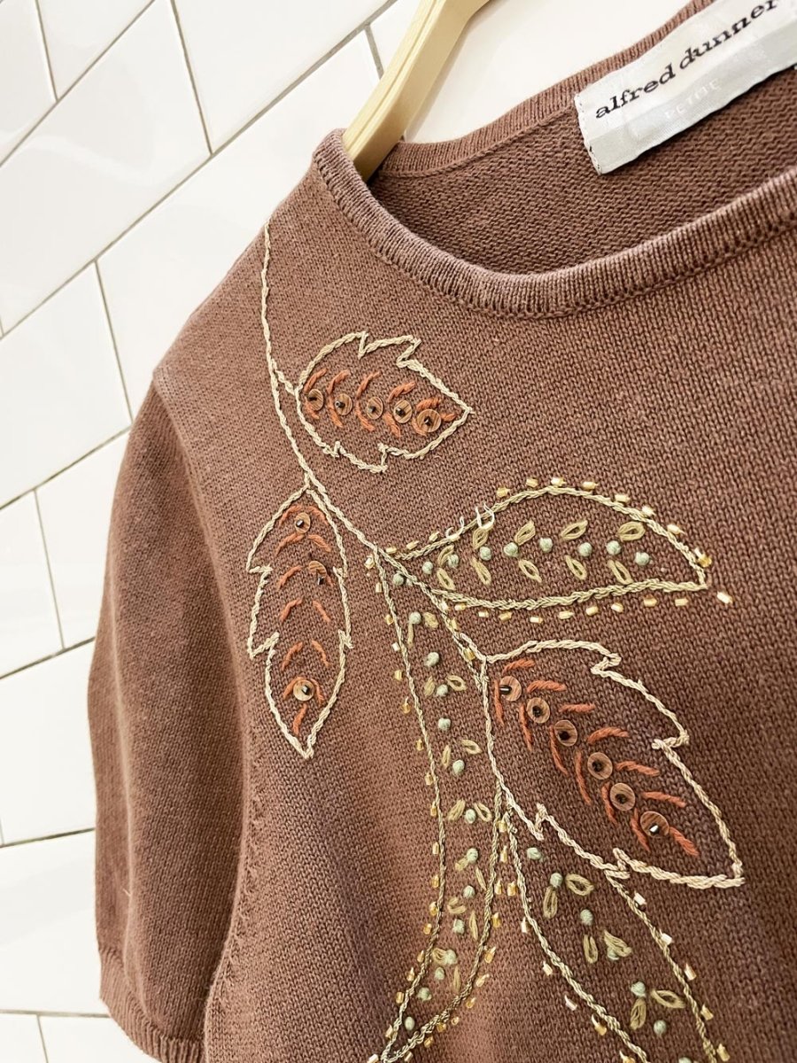 vintage 00s alfred dunner beaded embroidered knit tee | raimie - blend - good market thrift store