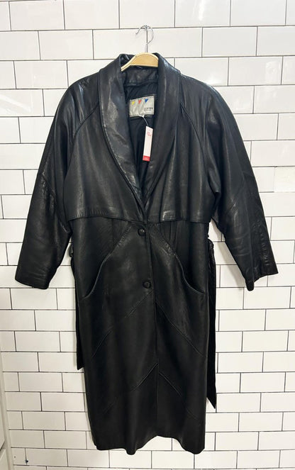 vintage 90s wilsons leather trench coat - good market thrift store
