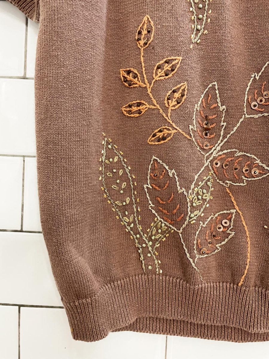 vintage 00s alfred dunner beaded embroidered knit tee | raimie - blend - good market thrift store