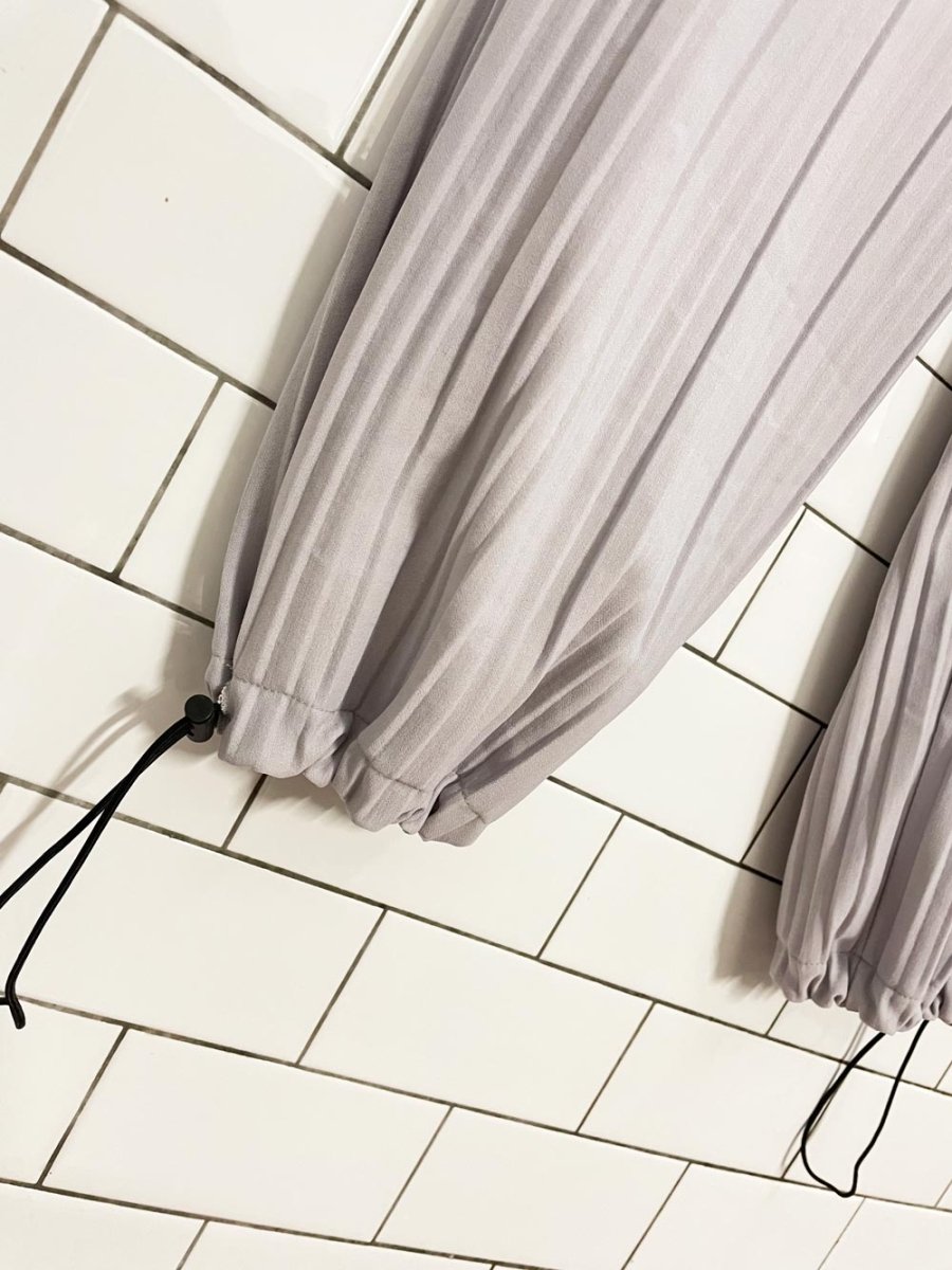 accordion pleated parachute pants - good market thrift store