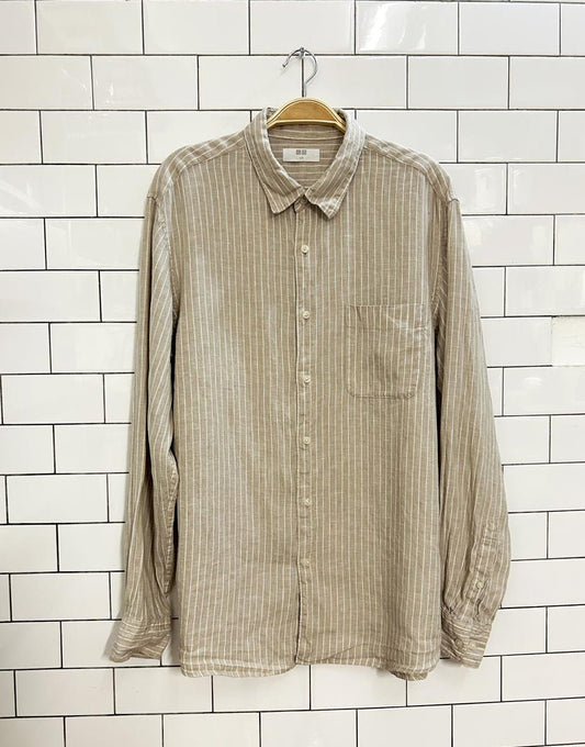 uniqlo 100% linen long sleeve shirt - good market thrift store